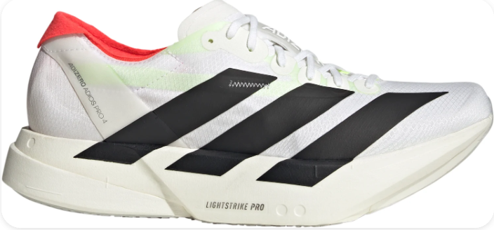 adidas Adizero Adios Pro 4 Running Shoes | Cloud White / Core Black / Silver Metallic